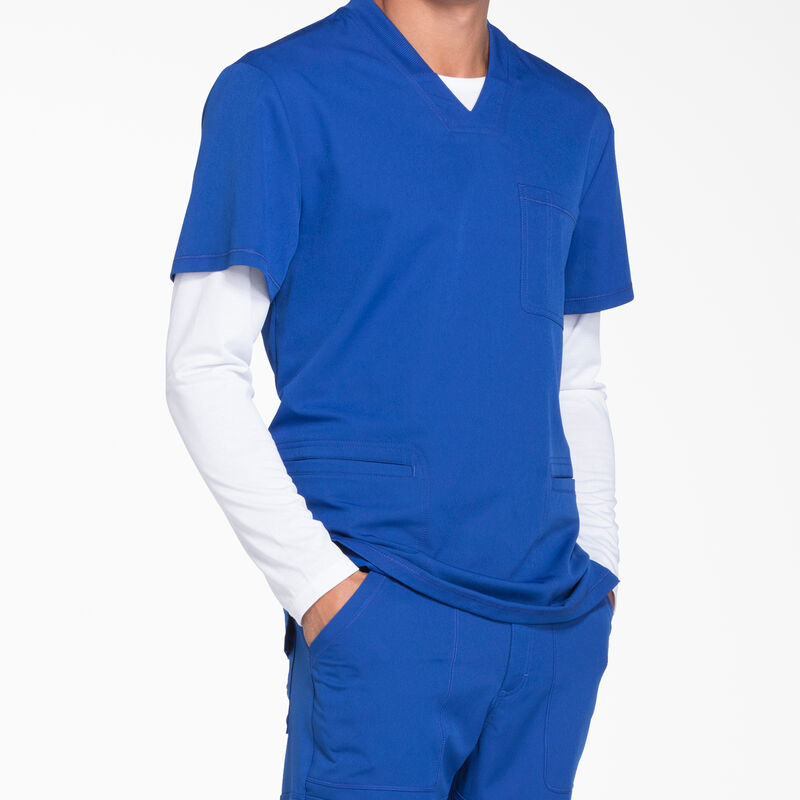 Dickies Men's Dynamix V-Neck Scrub Top Galaxy Blue ID-98Sof4XP