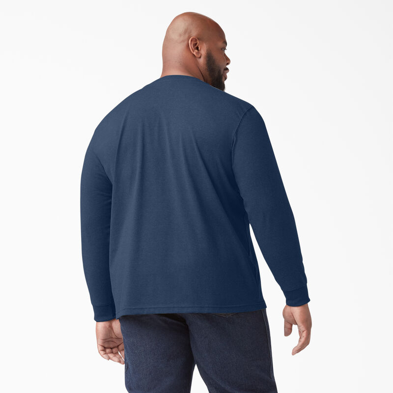 Dickies Heavyweight Heathered Long Sleeve Henley T-Shirt Dark Navy Heather ID-9GuoStlZ