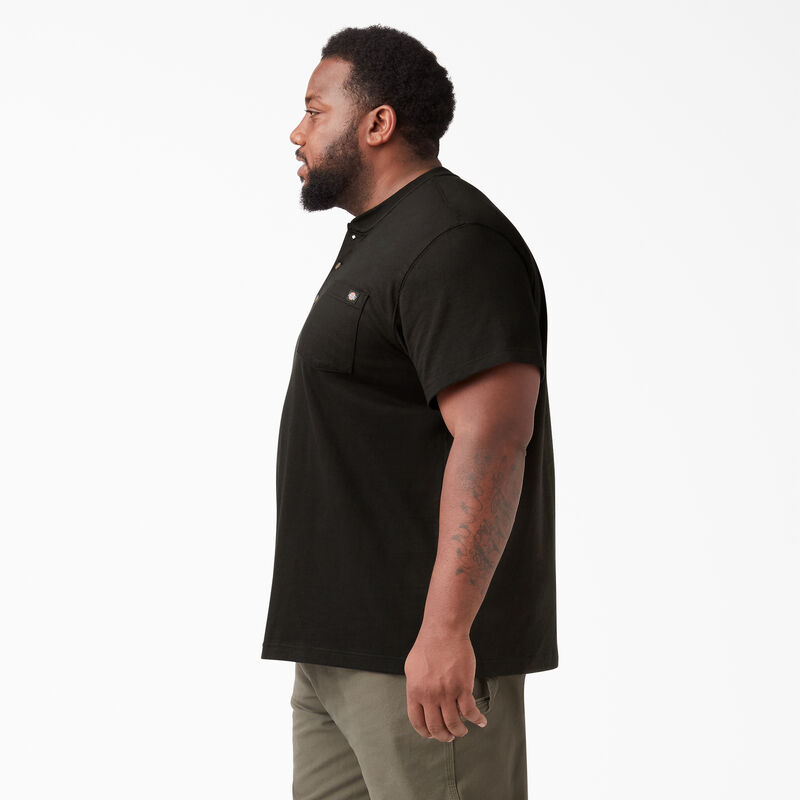 Dickies Heavyweight Short Sleeve Henley T-Shirt Black ID-9PMSrR9J