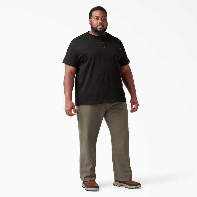 Dickies Heavyweight Short Sleeve Henley T-Shirt Black ID-9PMSrR9J