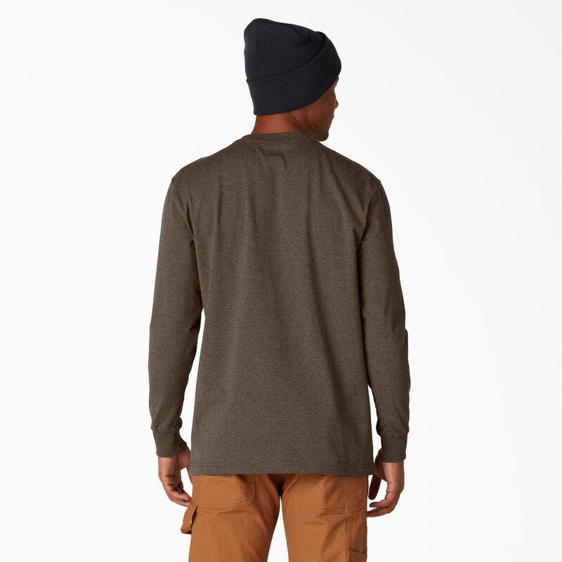 Dickies Heavyweight Heathered Long Sleeve Pocket T-Shirt Chocolate Heather ID-9m7h4Fe4