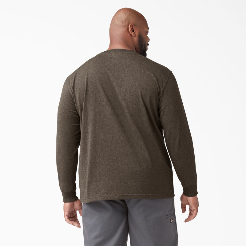 Dickies Heavyweight Heathered Long Sleeve Pocket T-Shirt Chocolate Heather ID-9m7h4Fe4