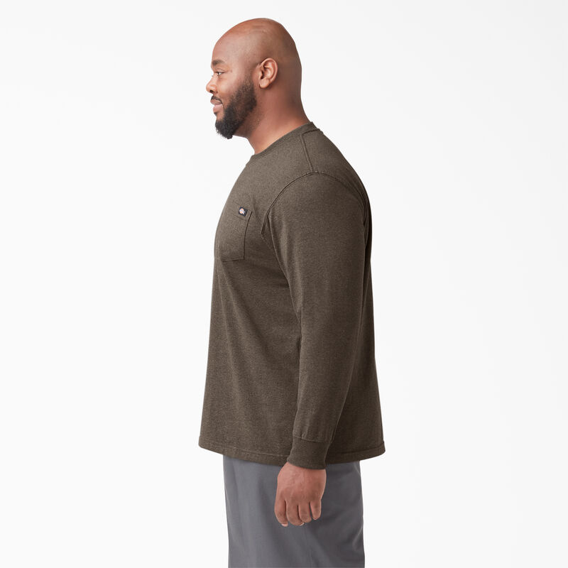 Dickies Heavyweight Heathered Long Sleeve Pocket T-Shirt Chocolate Heather ID-9m7h4Fe4
