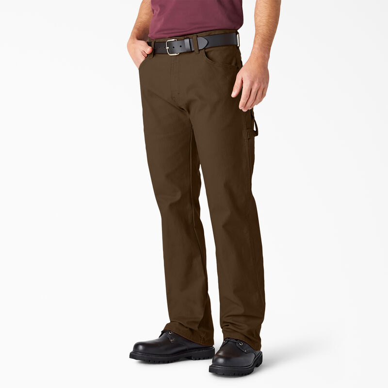 Dickies Relaxed Fit Heavyweight Duck Carpenter Pants Rinsed Timber Brown ID-9ojPefbD