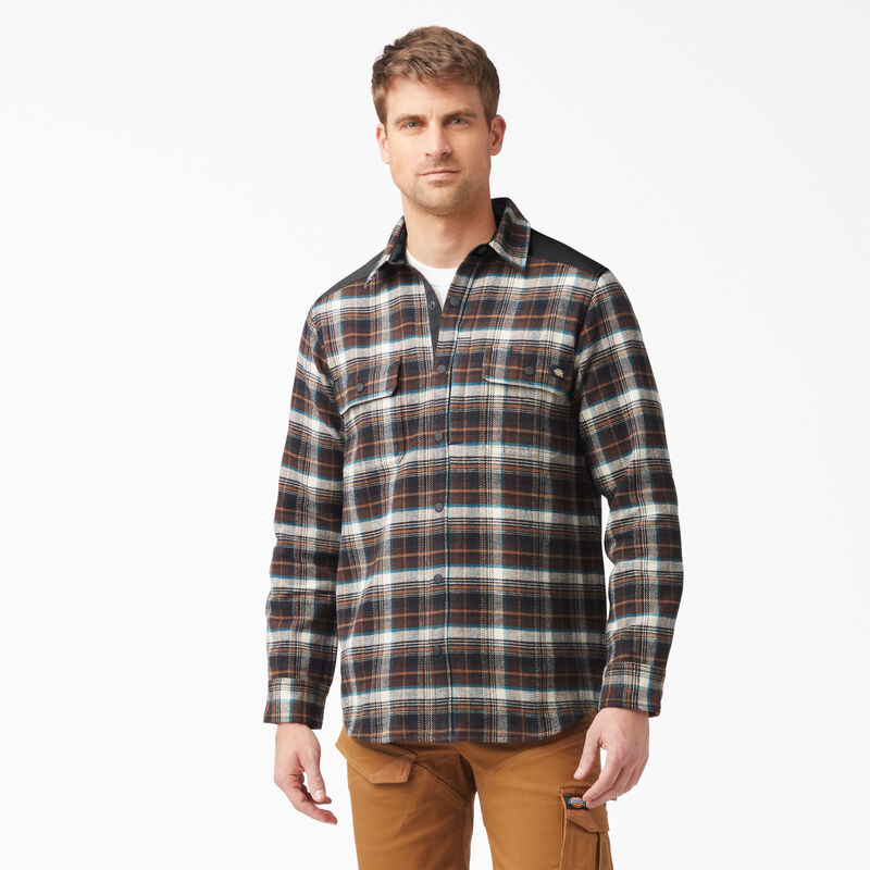 Dickies Heavyweight Brawny Flannel Shirt Chocolate Brown Plaid ID-A330RnuC