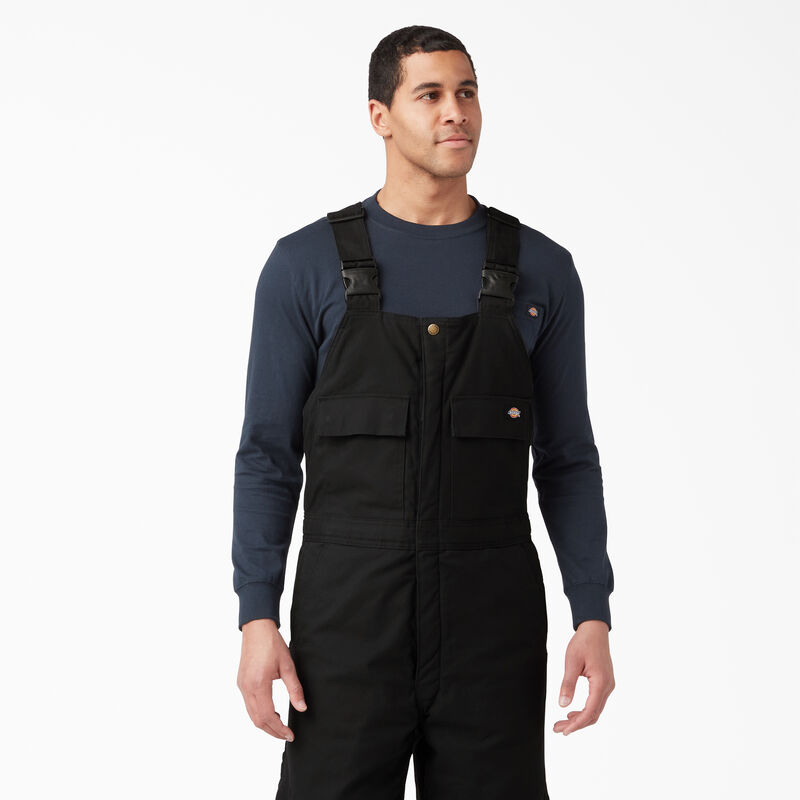 Dickies Sanded Duck Insulated Bib Overalls Black ID-AlELaY4B