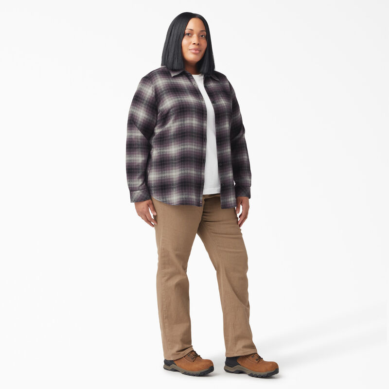 Dickies Plus Long Sleeve Plaid Flannel Shirt Dusty Purple Highland Plaid ID-AlhJRdRz