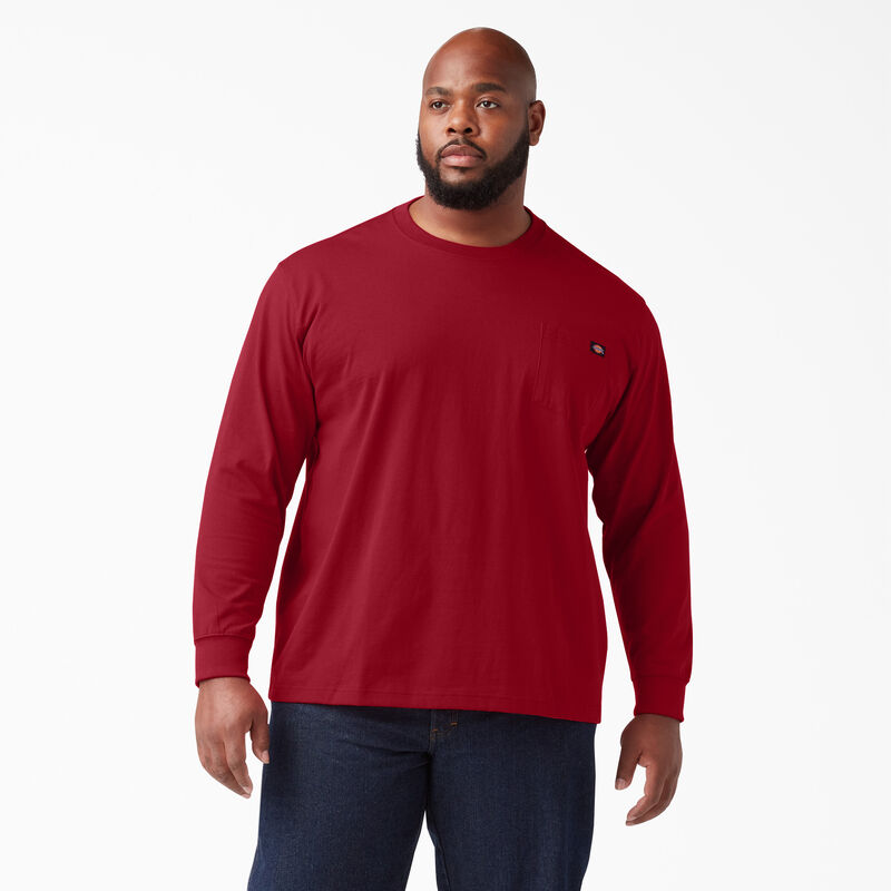 Dickies Heavyweight Long Sleeve Pocket T-Shirt English Red ID-AvBurkzT