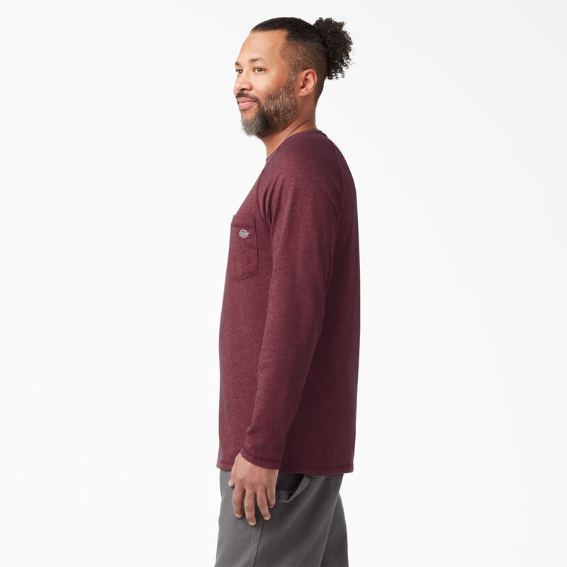 Dickies Cooling Long Sleeve Pocket T-Shirt Burgundy Heather ID-B2osHcMI