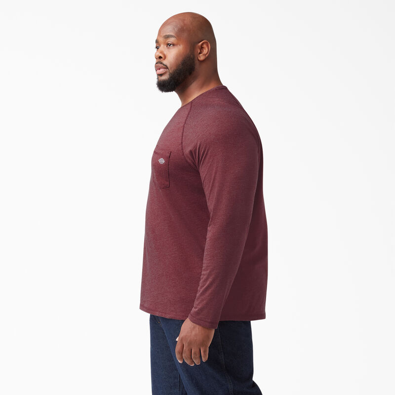 Dickies Cooling Long Sleeve Pocket T-Shirt Burgundy Heather ID-B2osHcMI