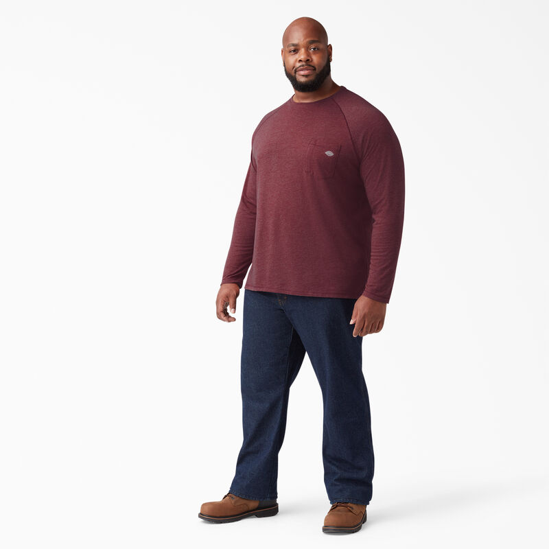 Dickies Cooling Long Sleeve Pocket T-Shirt Burgundy Heather ID-B2osHcMI