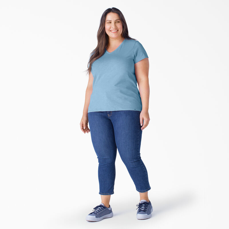 Dickies Plus Short Sleeve V-Neck T-Shirt Dusty Blue ID-BFmPwATs