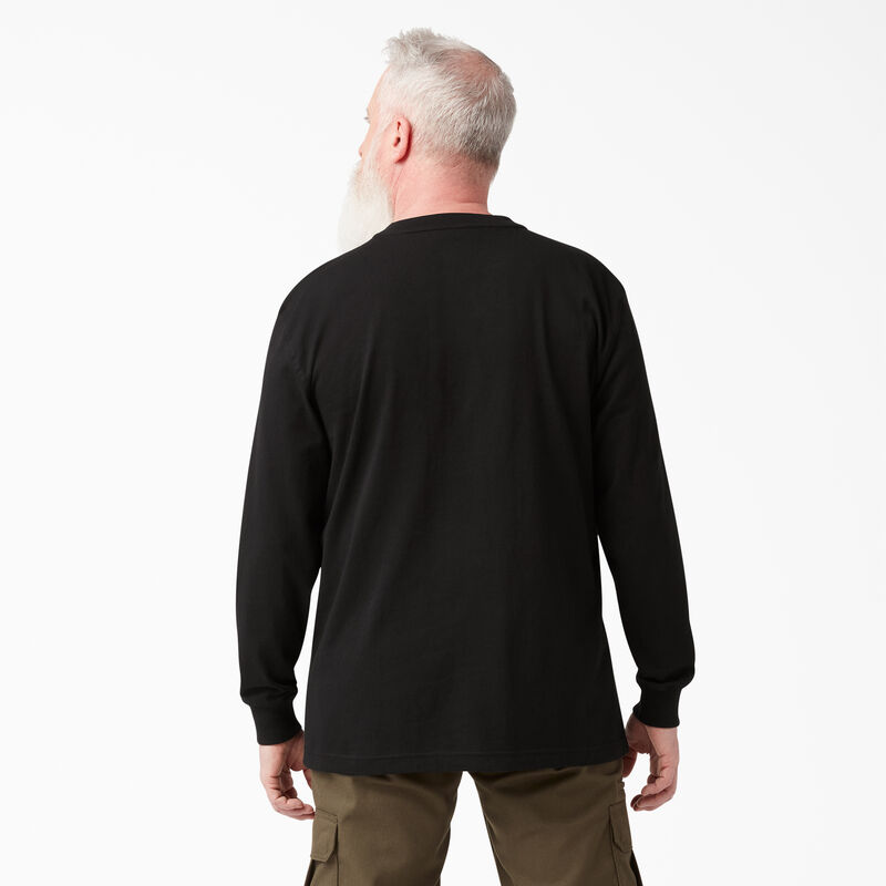 Dickies Heavyweight Long Sleeve Henley T-Shirt Black ID-BIJLUglH