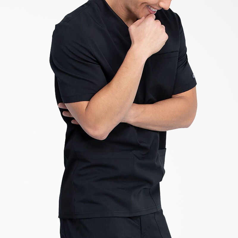 Dickies Men's Balance V-Neck Scrub Top with Patch Pockets Black ID-BMFzfYF4