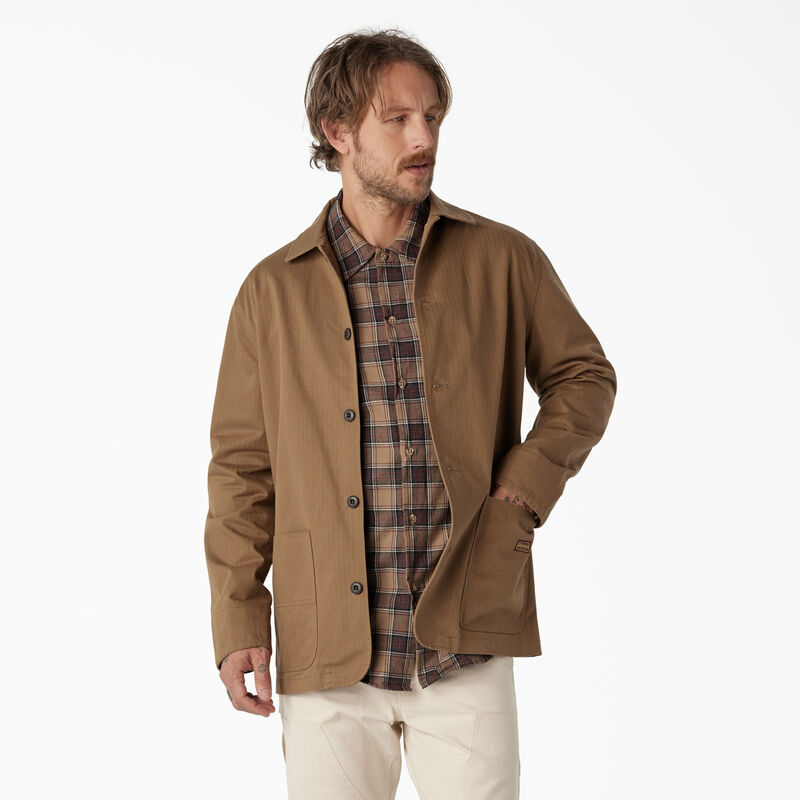 Dickies 1922 Herringbone Jacket Rinsed Timber Brown ID-BV4qQ76c