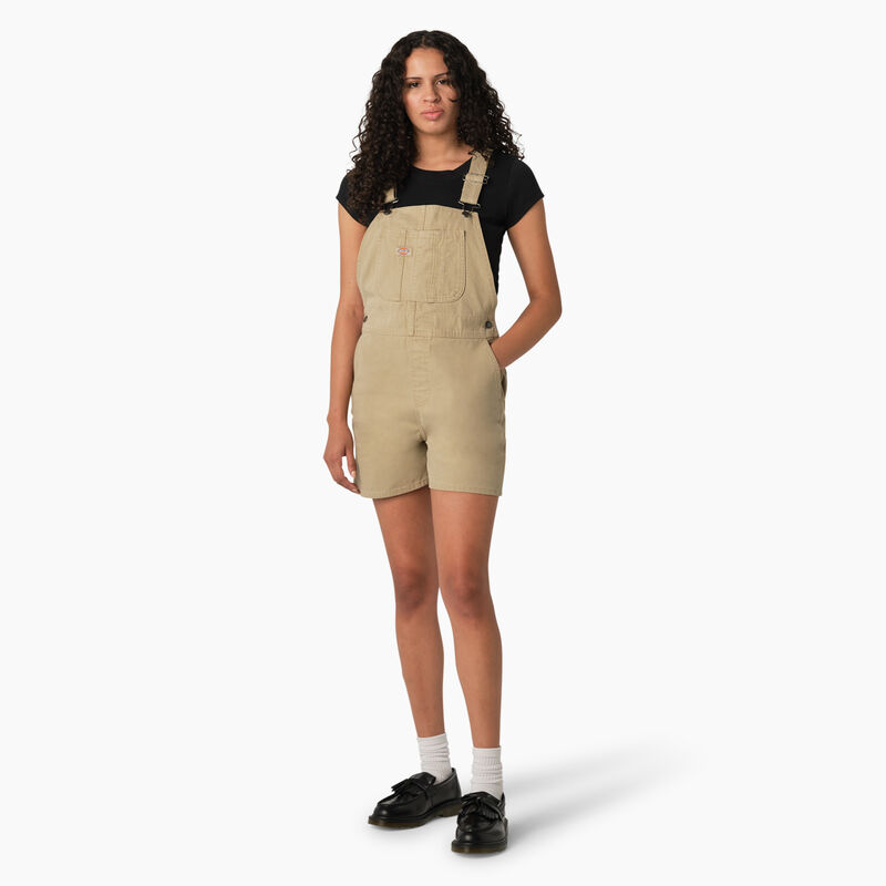 Dickies Relaxed Fit Duck Bib Shortalls Stonewashed Desert Sand ID-BV5rFveD