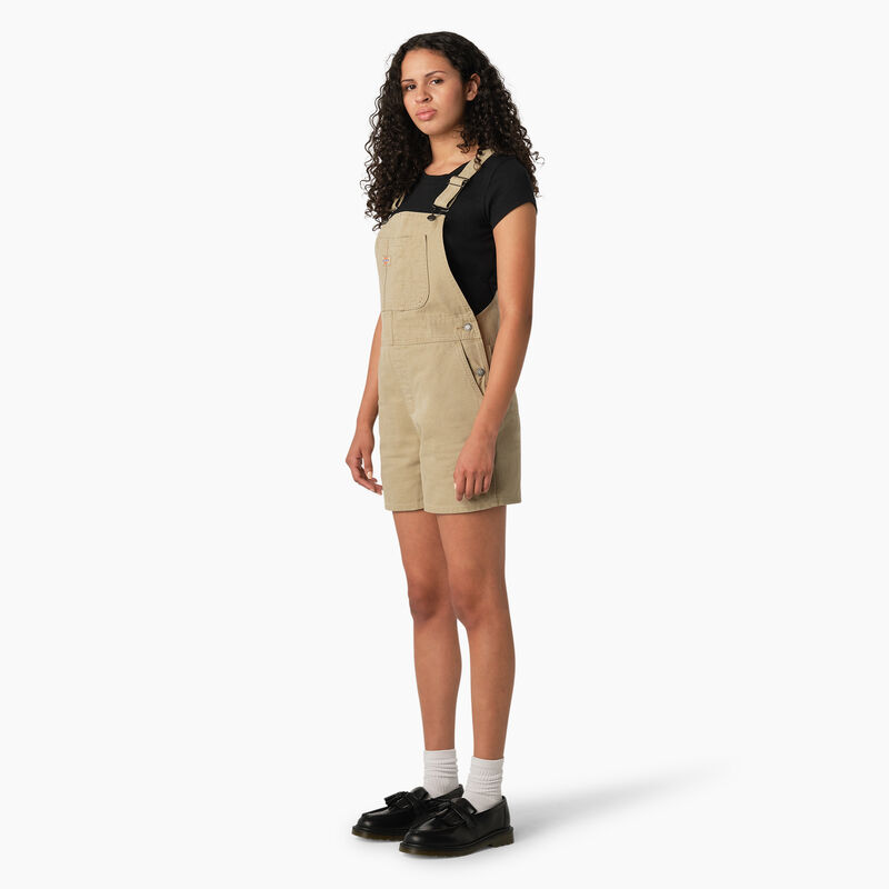 Dickies Relaxed Fit Duck Bib Shortalls Stonewashed Desert Sand ID-BV5rFveD