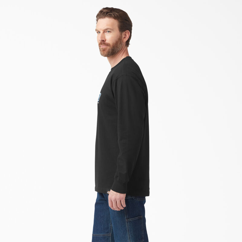 Dickies Tri-Color Logo Graphic Long Sleeve T-Shirt Black ID-BfxCqFWJ