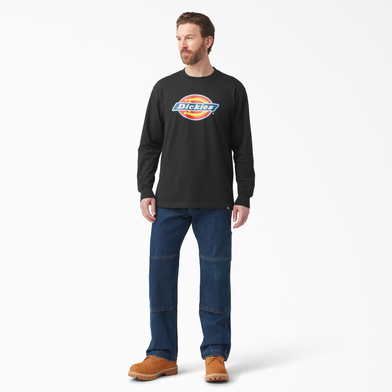 Dickies Tri-Color Logo Graphic Long Sleeve T-Shirt Black ID-BfxCqFWJ
