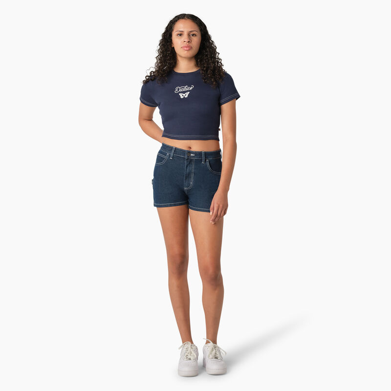 Dickies Butterfly Graphic Cropped Baby T-Shirt Ink Navy ID-BoBU1aZt