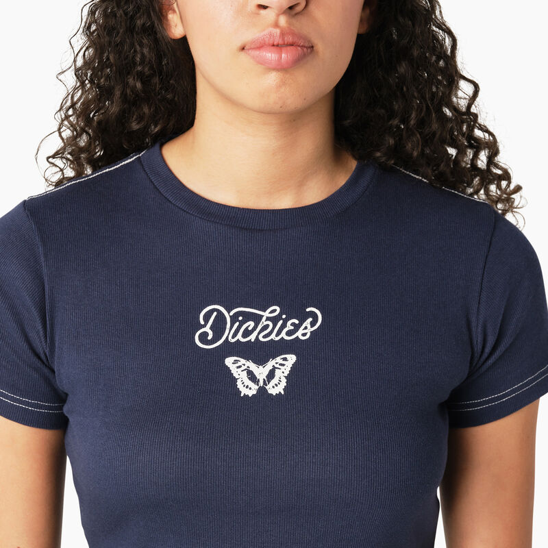 Dickies Butterfly Graphic Cropped Baby T-Shirt Ink Navy ID-BoBU1aZt