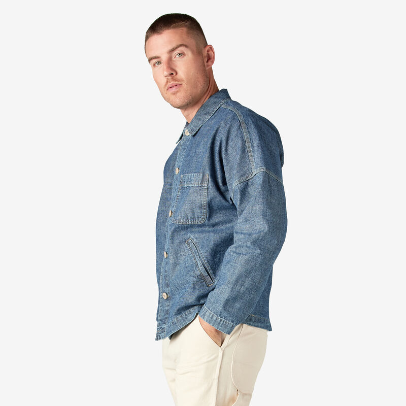 Dickies 1922 Drop Shoulder Shirt Jacket Stonewashed Indigo Blue ID-C1UNMkI7