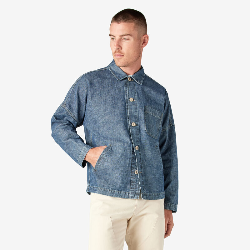Dickies 1922 Drop Shoulder Shirt Jacket Stonewashed Indigo Blue ID-C1UNMkI7