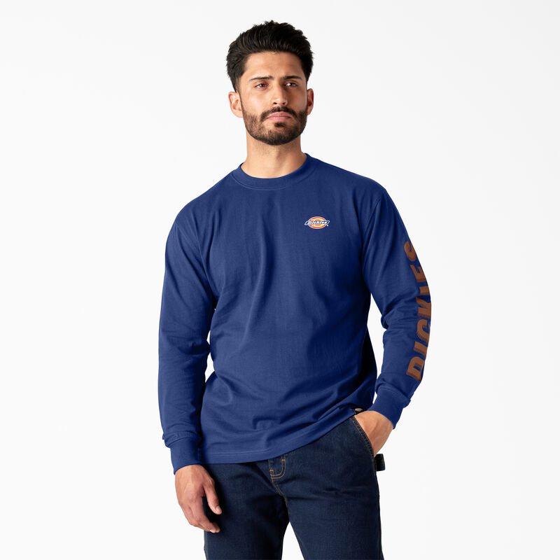 Dickies Long Sleeve Workwear Graphic T-Shirt Surf Blue ID-CCRlYbPG