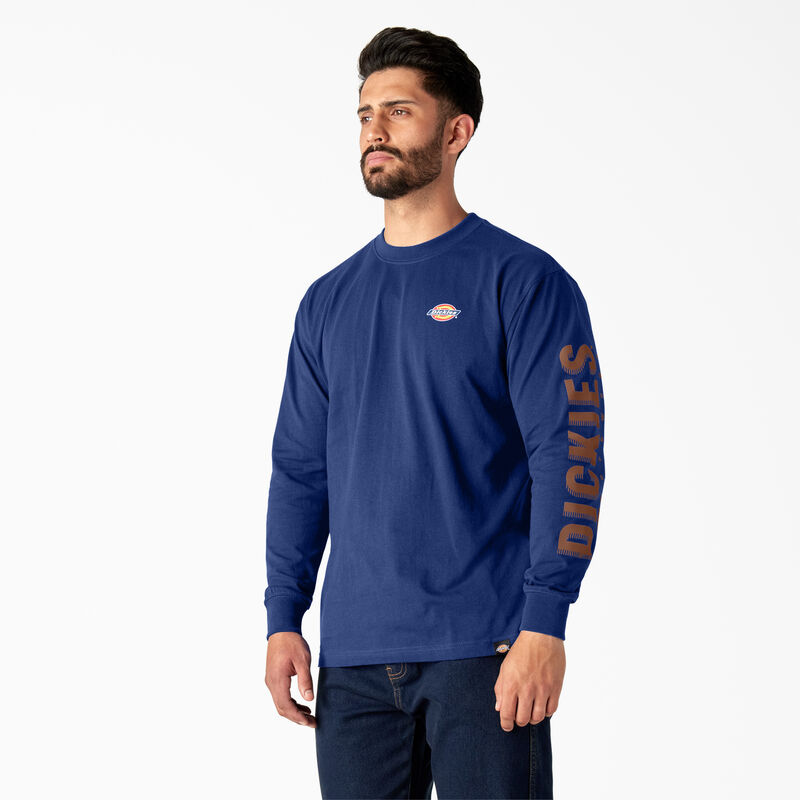Dickies Long Sleeve Workwear Graphic T-Shirt Surf Blue ID-CCRlYbPG