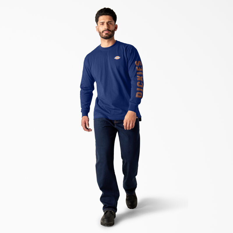 Dickies Long Sleeve Workwear Graphic T-Shirt Surf Blue ID-CCRlYbPG