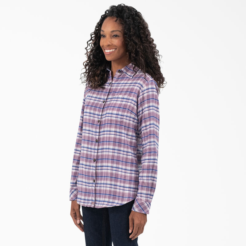Dickies Plaid Flannel Long Sleeve Shirt Grapeade/Orchard Plaid ID-CQ3Tnn1N