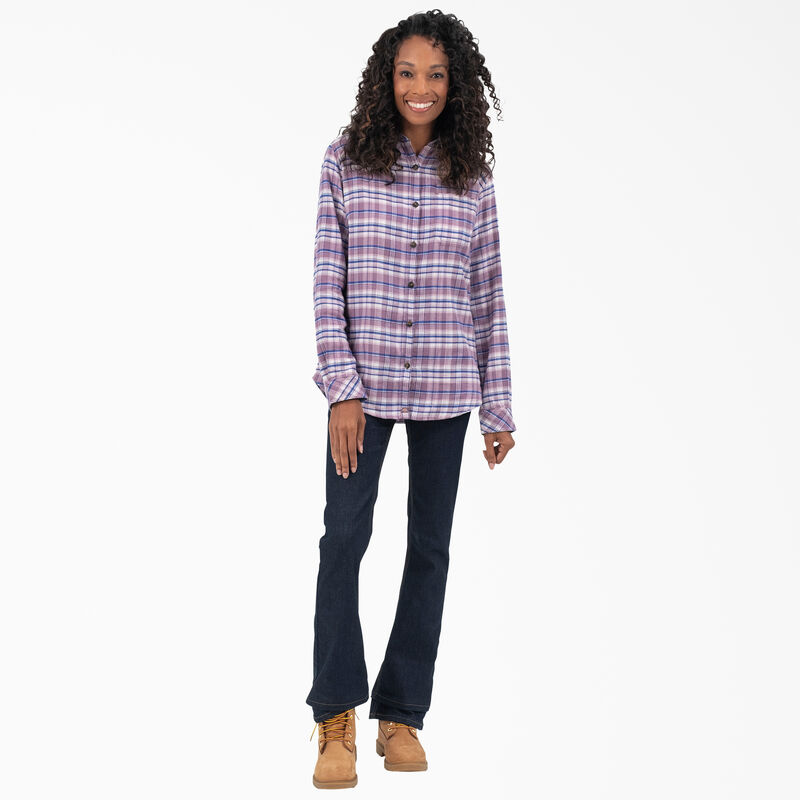 Dickies Plaid Flannel Long Sleeve Shirt Grapeade/Orchard Plaid ID-CQ3Tnn1N