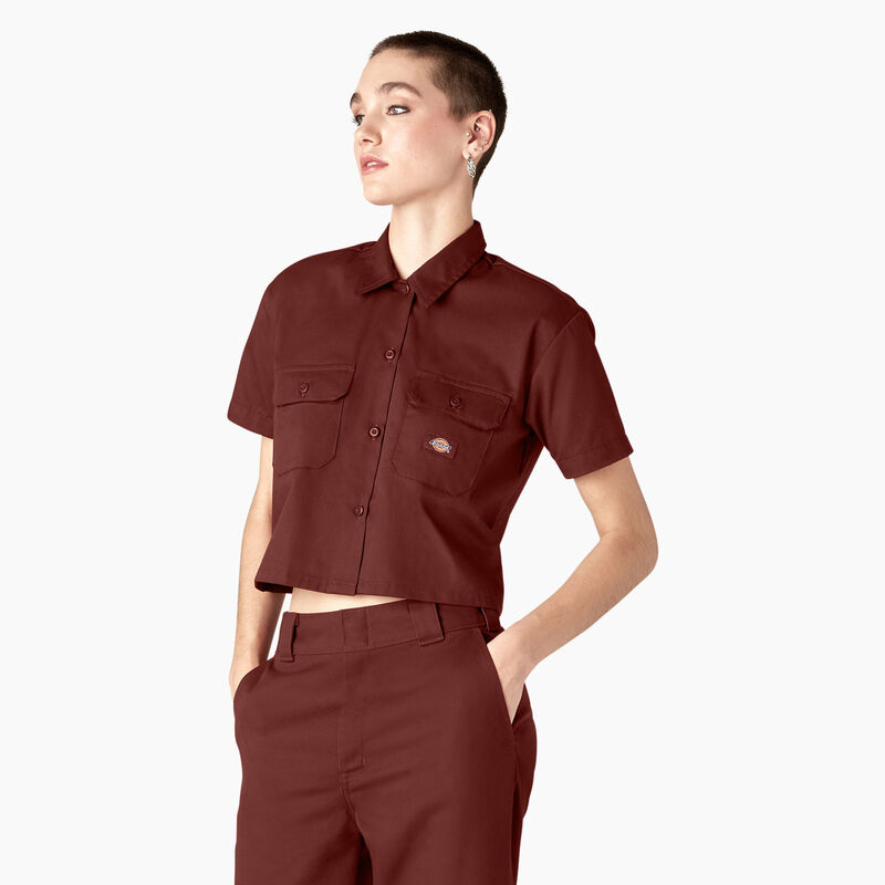 Dickies Cropped Work Shirt Fired Brick ID-Cgo0RrII