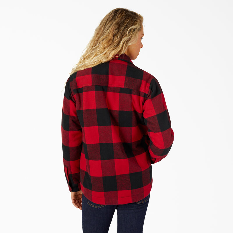 Dickies Flannel High Pile Fleece Lined Chore Coat English Red Buffalo Plaid ID-ChltIWCH