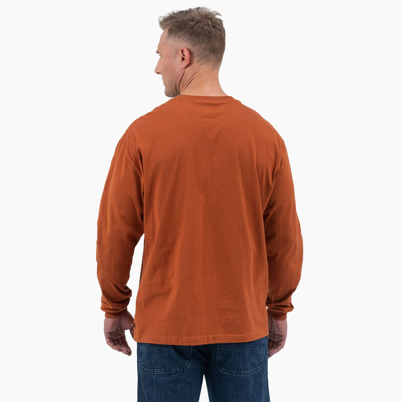 Dickies Long Sleeve Henley T-Shirt Gingerbread Brown ID-CmKUGAbB