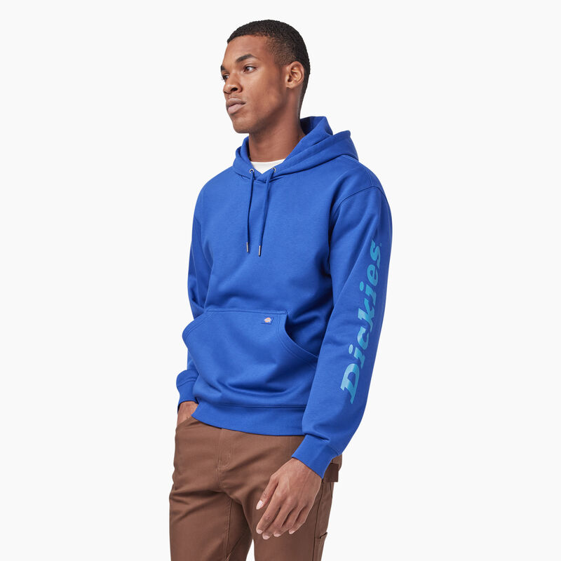 Dickies Water Repellent Logo Sleeve Hoodie Surf Blue ID-Csdmz7BW