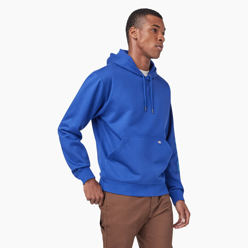 Dickies Water Repellent Logo Sleeve Hoodie Surf Blue ID-Csdmz7BW