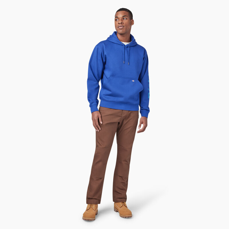 Dickies Water Repellent Logo Sleeve Hoodie Surf Blue ID-Csdmz7BW