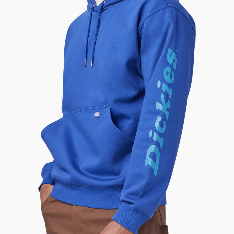 Dickies Water Repellent Logo Sleeve Hoodie Surf Blue ID-Csdmz7BW