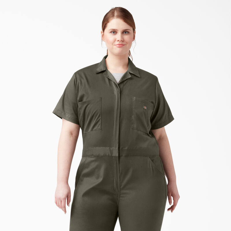 Dickies Plus FLEX Cooling Short Sleeve Coveralls Moss Green ID-CuvgM91i