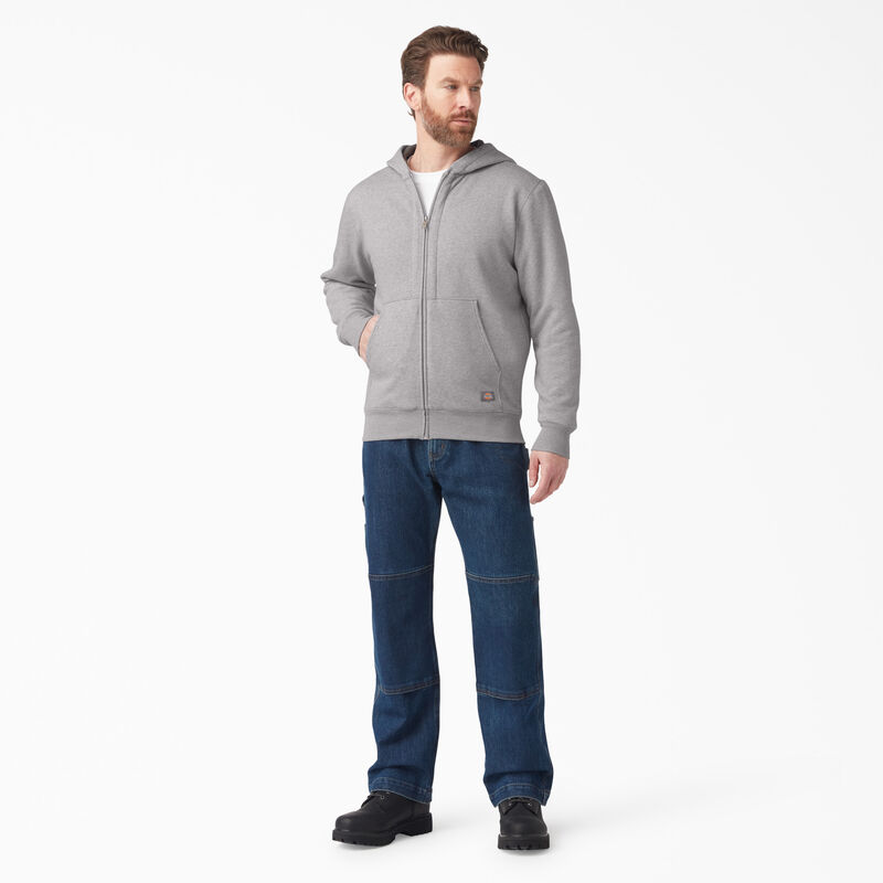 Dickies Thermal Lined Full-Zip Fleece Hoodie Heather Gray ID-D6z6FOod