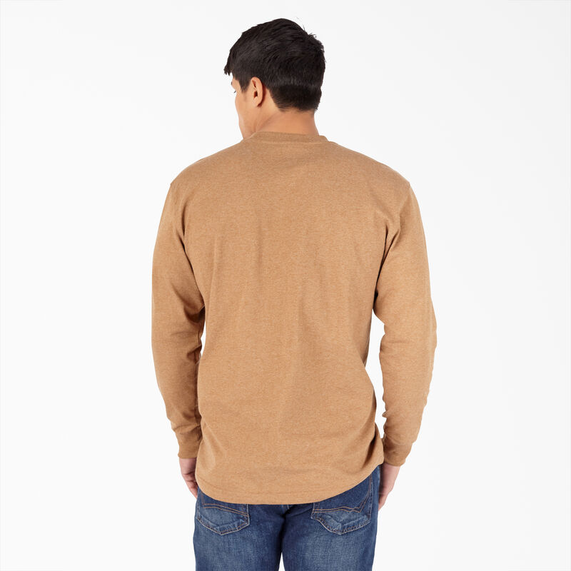 Dickies Heavyweight Heathered Long Sleeve Henley T-Shirt Brown Duck Heather ID-D8qHCYAt