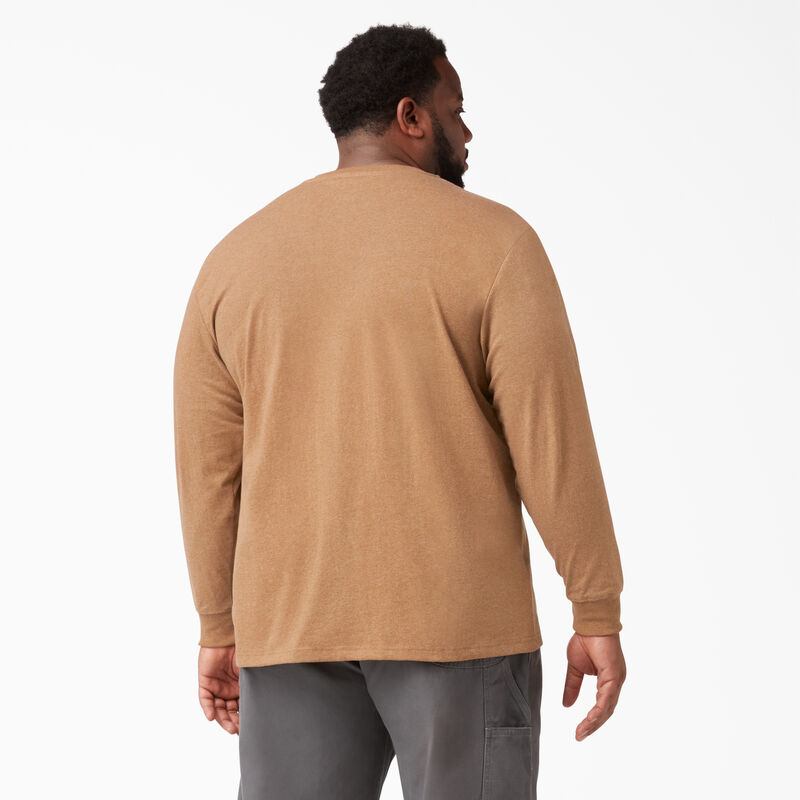 Dickies Heavyweight Heathered Long Sleeve Henley T-Shirt Brown Duck Heather ID-D8qHCYAt