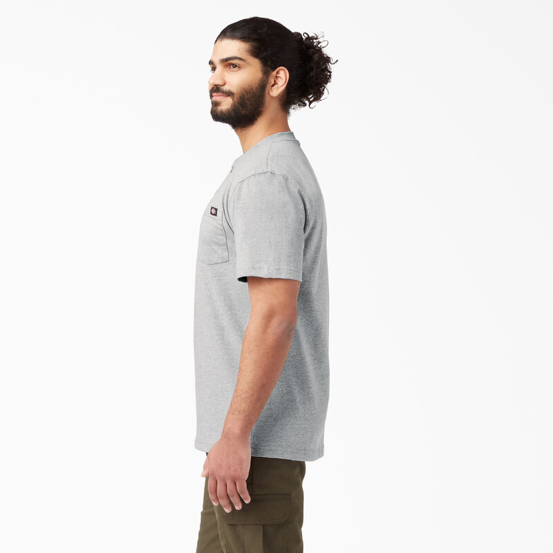Dickies Heavyweight Short Sleeve Henley T-Shirt Heather Gray ID-DHKZ6NUi