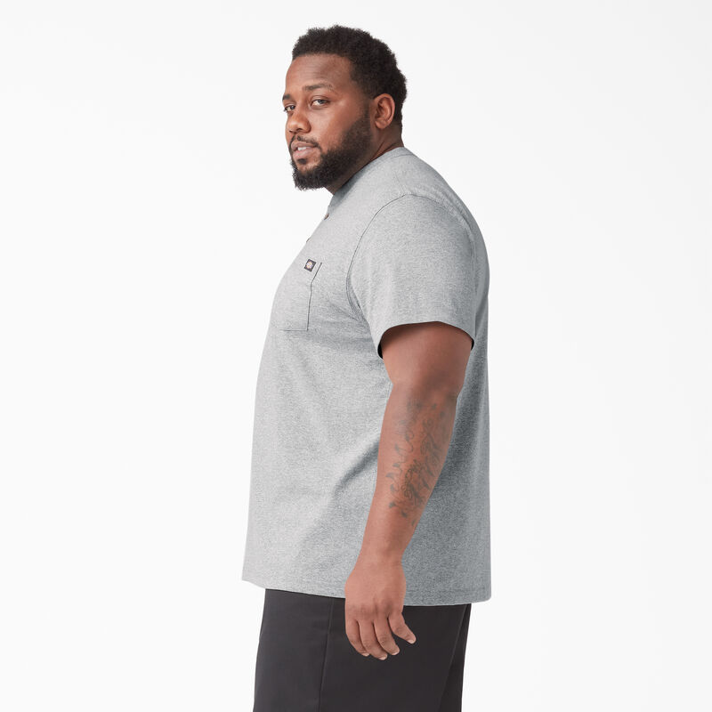 Dickies Heavyweight Short Sleeve Henley T-Shirt Heather Gray ID-DHKZ6NUi