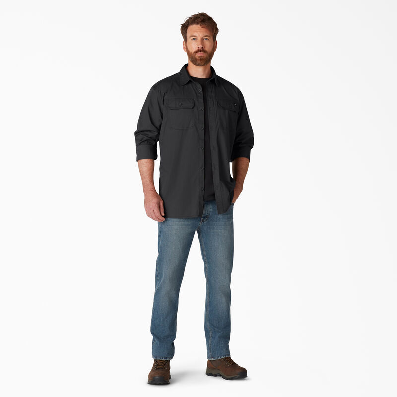 Dickies FLEX Ripstop Long Sleeve Shirt Rinsed Black ID-DKQTNiZi