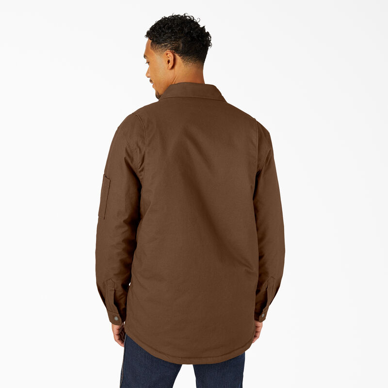 Dickies Water Repellent Fleece-Lined Duck Shirt Jacket Timber Brown ID-DSYpTWI6