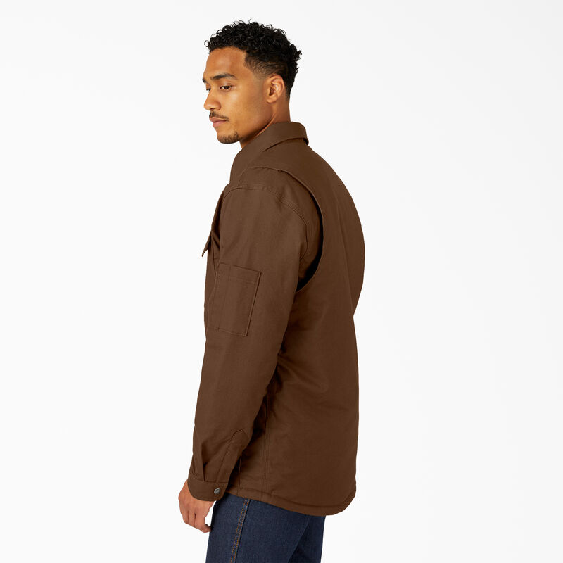 Dickies Water Repellent Fleece-Lined Duck Shirt Jacket Timber Brown ID-DSYpTWI6