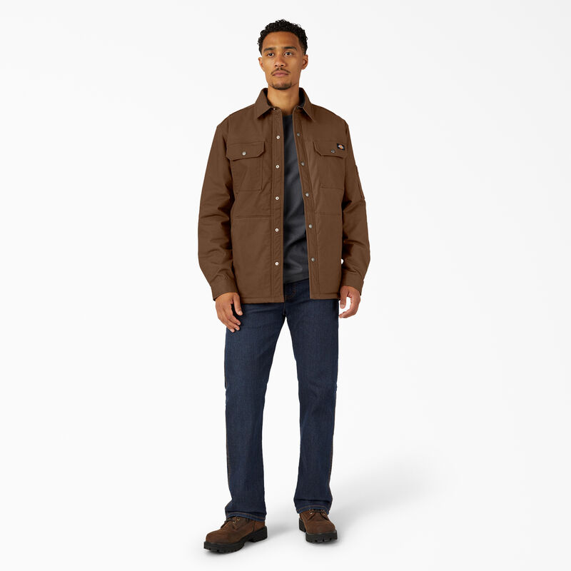 Dickies Water Repellent Fleece-Lined Duck Shirt Jacket Timber Brown ID-DSYpTWI6