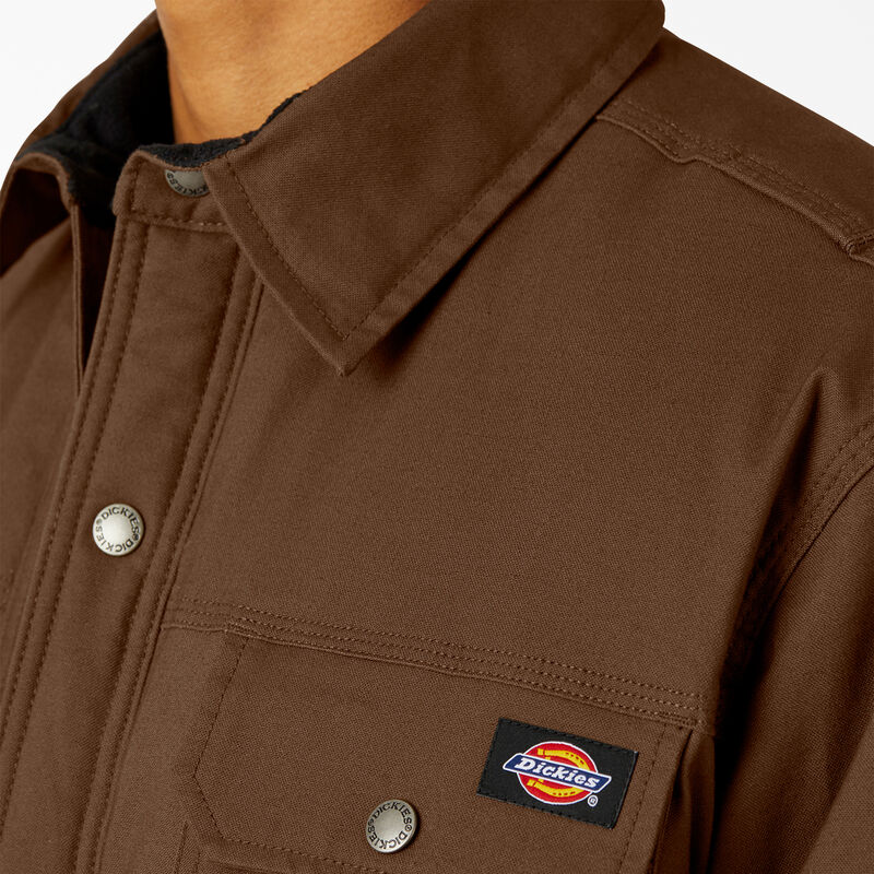 Dickies Water Repellent Fleece-Lined Duck Shirt Jacket Timber Brown ID-DSYpTWI6